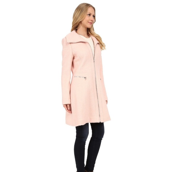 blush boucle coat